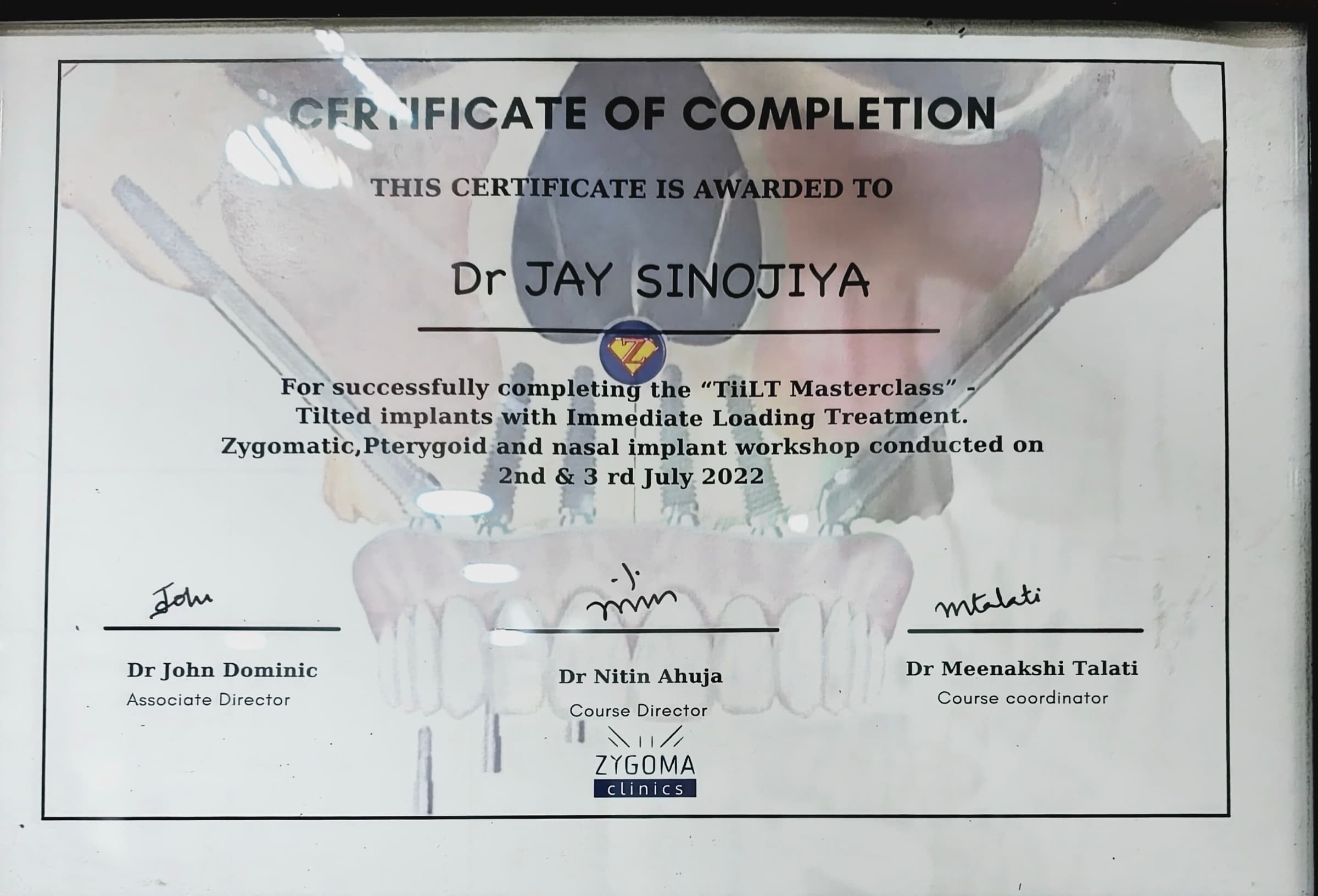 Certificate 9 — Lifedent Dental Hospital, Rajkot